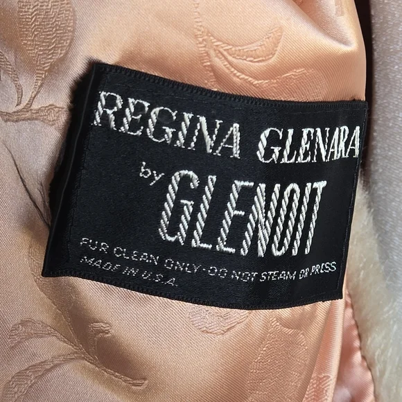 Vtg 50s 60s Regina Glenara Glenoit Faux Mink Fur Cape Tan Brown Luxury Old Money - Picture 6 of 12
